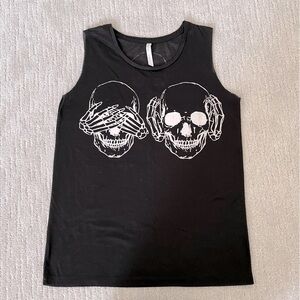 Grungy Black Skull Top